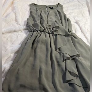H&M Sage Green Ruffle Dress Size 4